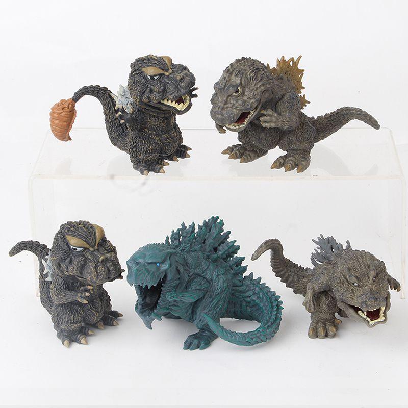 Новое поступление Набор кукол-монстров Годзиллы из 5 мини-фигурок для детей Рождественские подарки