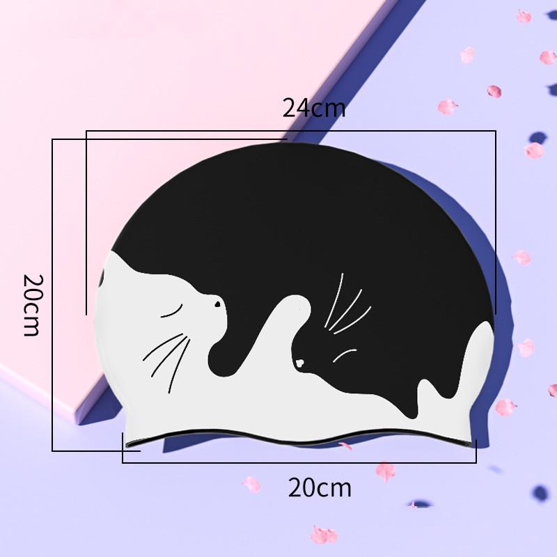 Силиконовая шапочка для плавания со свежим сладким цветочным принтом для женщин, модная шапочка для плавания с длинными волосами, защита ушей, аксессуары для бассейна