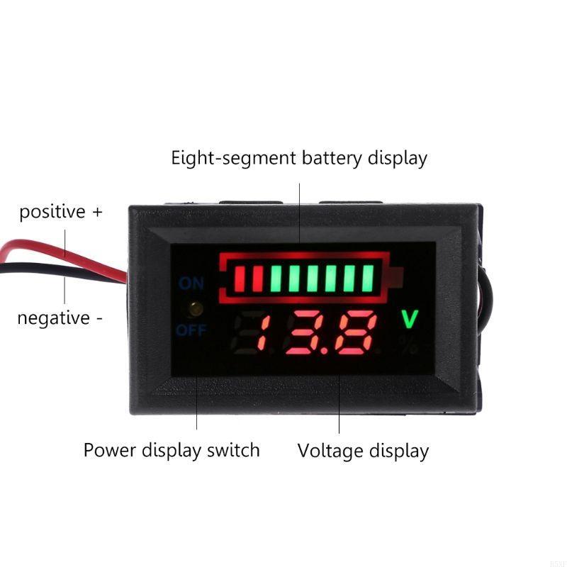2025 New Compact 12V Digtal Gauge with Switch Acid Battery USB Voltmeter
