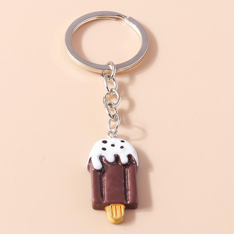 Cute Resin Simulation Food Keychain Cookies Chocolate Key Ring for Car Key Holder Handbag Pendant DIY Jewelry Gifts