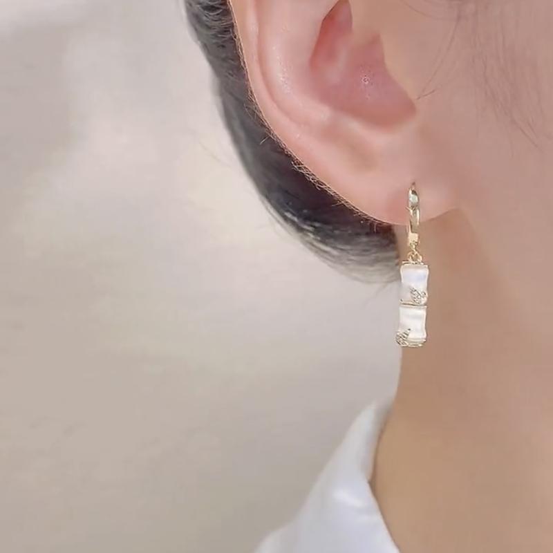 Серьги-подвески в форме бамбука в стиле ретро, роскошные женские аксессуары, серьги золотого цвета для вечеринки, модные украшения