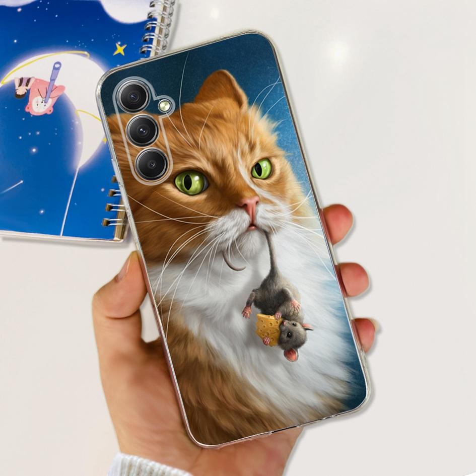 For Samsung Galaxy A25 5G Case Silicone Soft TPU Bumper Cute Cartoon Cat Butterfly Phone Cover For Samsung A25 5G 2023 A 25 Capa