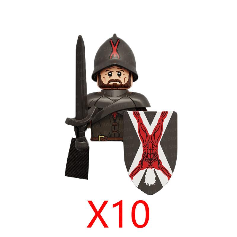 Военные Строительные Блоки Фигурки Солдат Подарки Игрушки Серия Кино Фантастика Средневековый Рыцарь Легион Оружие Щит Флаг MOC