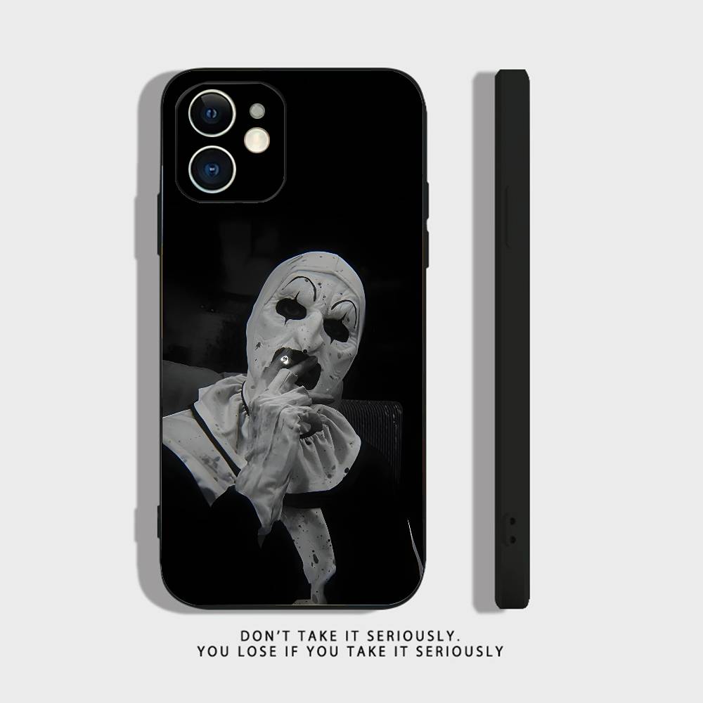 Чехол для телефона Art the Clown horror T-Terrifier для iPhone 17,16,15,14,13,12,11,XR,Pro,XS,Max,XR,Plus,Mini Силиконовый Черный Ударопрочный