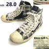High Cut Sneakers Short Boots Black X White Check Size 28.0cm