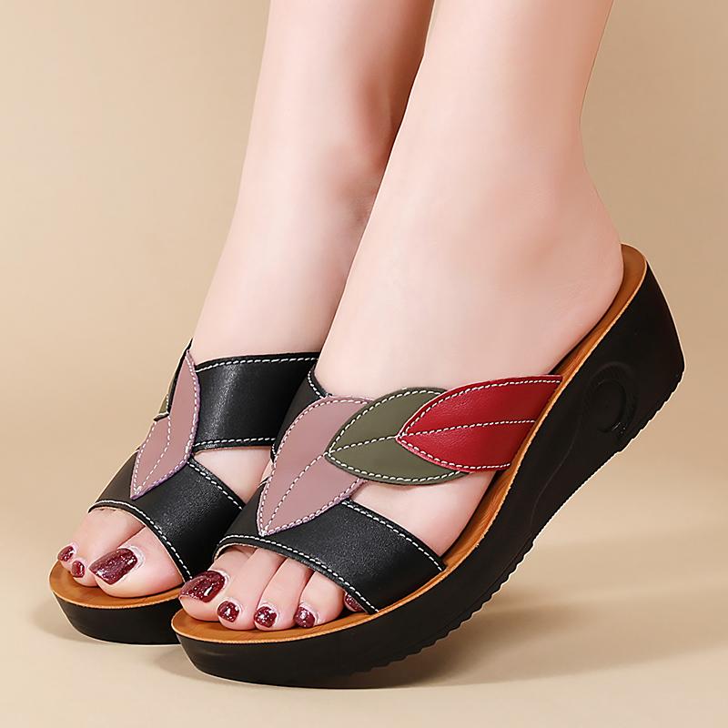 Summer Women Wedge Sandals Premium Orthopedic Open Toe Sandals Vintage Anti-slip Leather Casual Female National Style Shoes