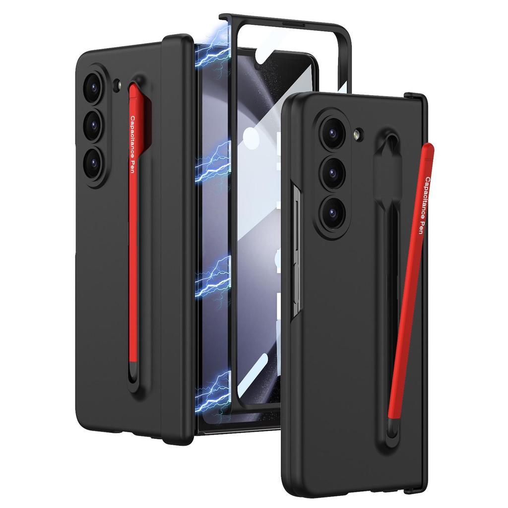 Матовый жесткий чехол для Samsung ZFold5 с защитой шарнира и слотом для стилуса