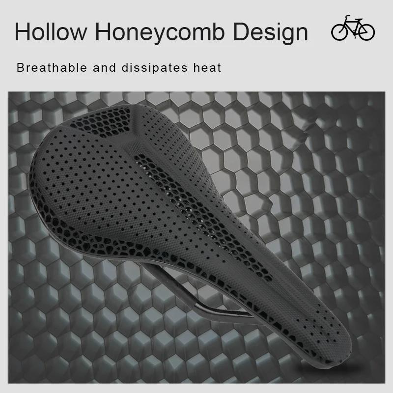 RIRO Велосипедное седло из углеродного волокна Сверхлегкое 3D-печать Шоссейное MTB Гоночное седло Велосипедная подушка Аксессуары для велосипедного сиденья