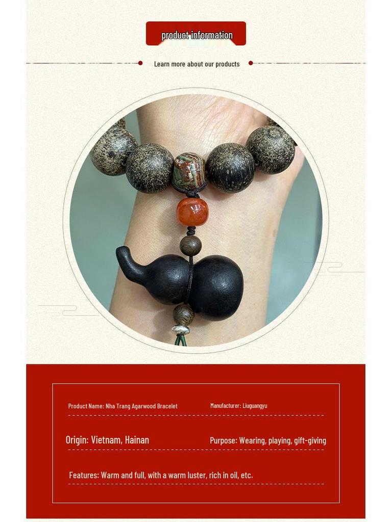 Nha Trang White Ky Nam Ebony Bead Car Hanging & Handheld Bracelet