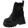 Fashion New 2024 Autumn Platform Ankle Boots 10CM High Heels Women Thick Sole Winter Leather Punk Shoes Chunky Motorcycle Boots Woman