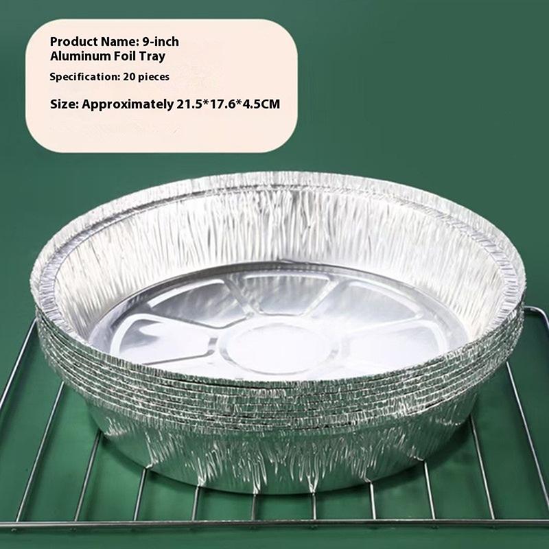 20Pcs Round Foil Trays Foil Flan Dish Silver Foil Food Container Disposable Aluminum Foil Plate Tin Foil Pie Pans For Air Fryer