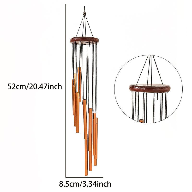 Metal Rotating Wind Chime High-level Sense Step-by-step High-rise Aluminum Pipe Tuning Wind Chime 12-tube Rotating Solid Wood Aluminum Pipe