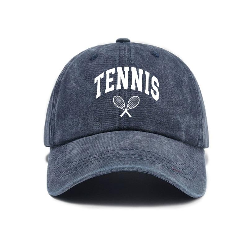 1pc Retro Tennis Racket Printted Baseball Caps for Women,Casual Outdoor Adjustable Driver Caps Suitable for Spring and Summer