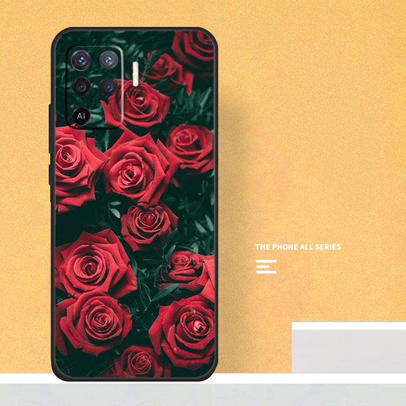 Flower Red Rose Case For Oppo A40 A60 A80 A78 A98 A58 A38 A18 A54 A74 A94 A96 A76 A16 A15 A17 A57 A5 A6 Pro