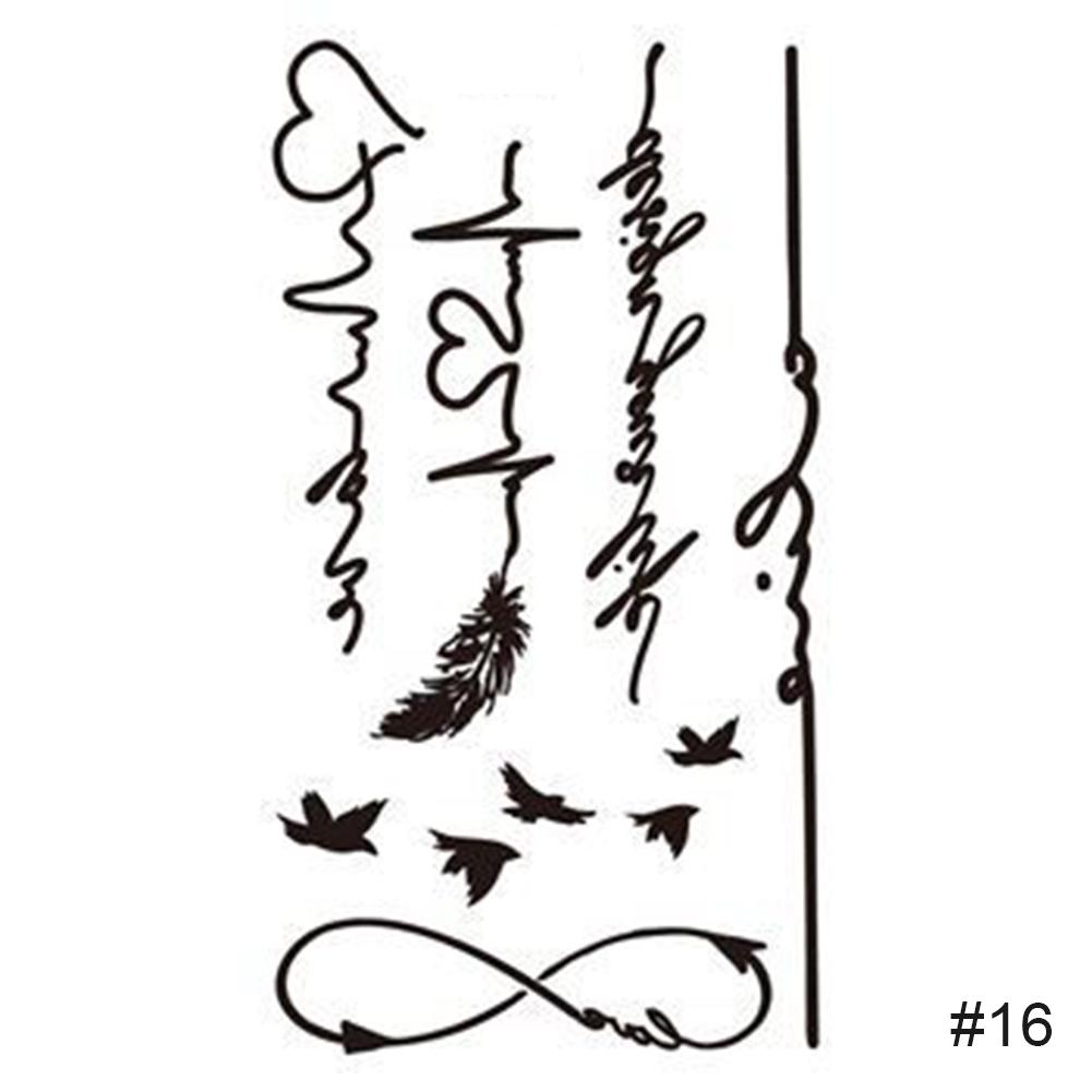 Простые черные маленькие свежие татуировки наклейки водонепроницаемые долговечные татуировки наклейки рука нога грудь боди-арт татуировки наклейки