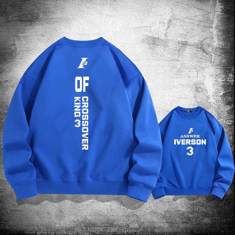 76Ers crew neck pullover sweater men's and women's spring and autumn clothing youth trendy brand loose shoulder long-sleeved jacket