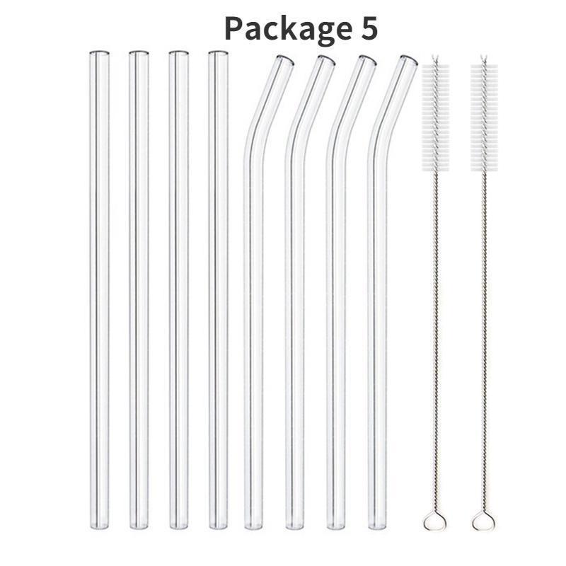 Соломинки из боросиликатного стекла, экологически чистые многоразовые соломинки для коктейлей, барных аксессуаров, соломинки с кисточками