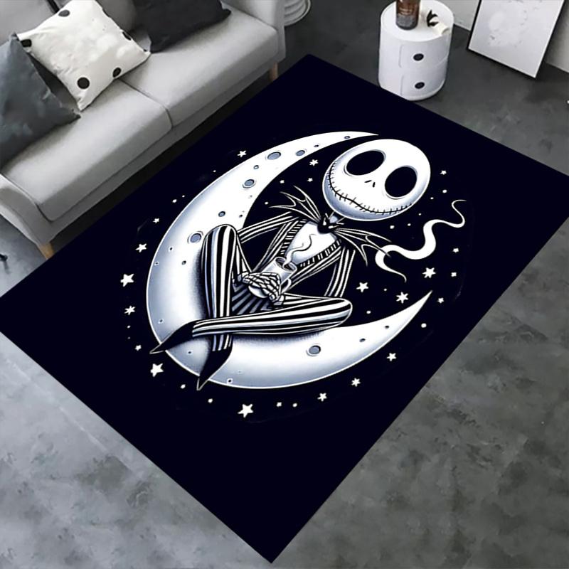 Office Rug Moonlight, Nightmare Before Christmas theme 3D Printed Anti-Slip Rug-Machine Washable for Living Room