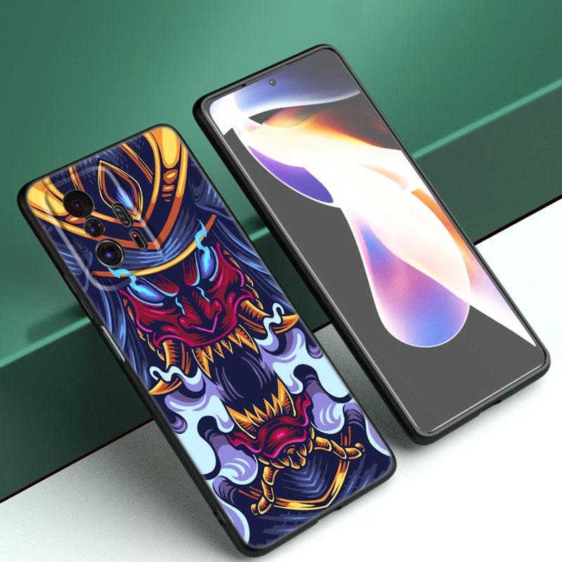 Чехол для телефона с маской самурая Oni для Xiaomi Mi A2 8 9 SE Note 10 10T 11 12 Lite 9T 11T 12S 12T Pro A3 6X 12X, мягкий черный чехол из ТПУ