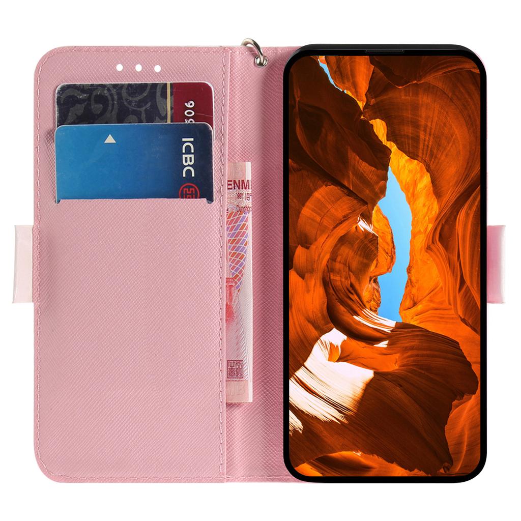Чехол-кошелек из кожи с рисунком для Xiaomi 14T, чехол для телефона с ремешком на запястье