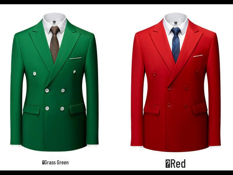 Мужской двубортный деловой костюм королевского синего цвета, состоящий из двух частей в британском стиле для официальных банкетов и вечерних мероприятий