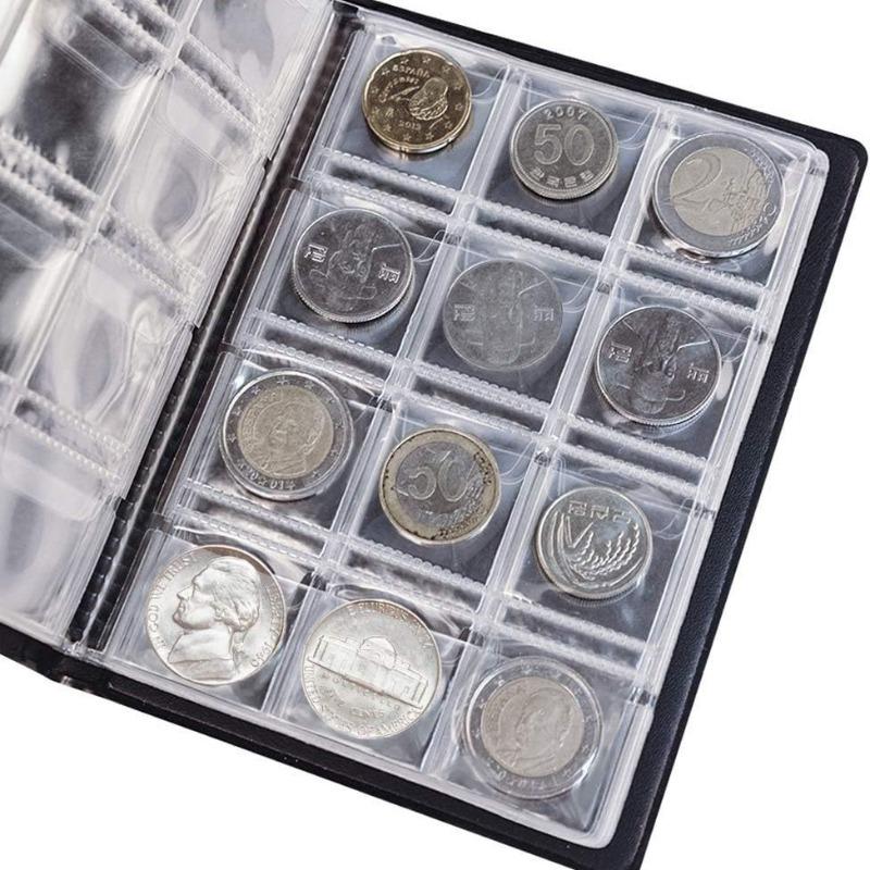 120 Pockets Coins Album Multi-Kinetic Pvc Banknotes Coin Collection Book For Collectors Badge Collect Accessories Photo Albums