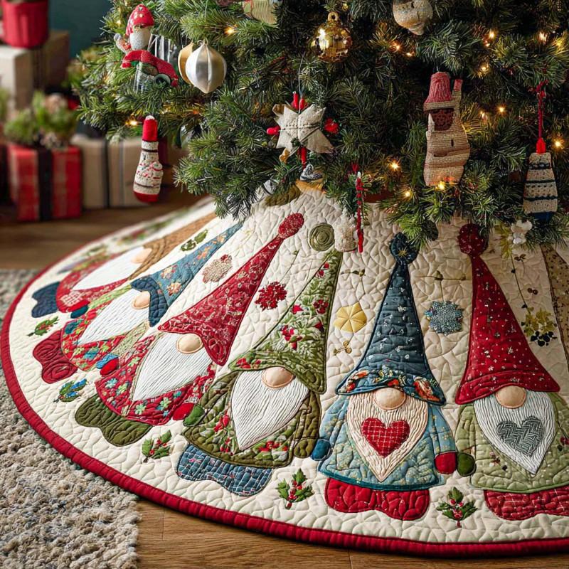 Christmas Tree Skirt Quilted Rug 3D Art Patterns Geometric Home Decor