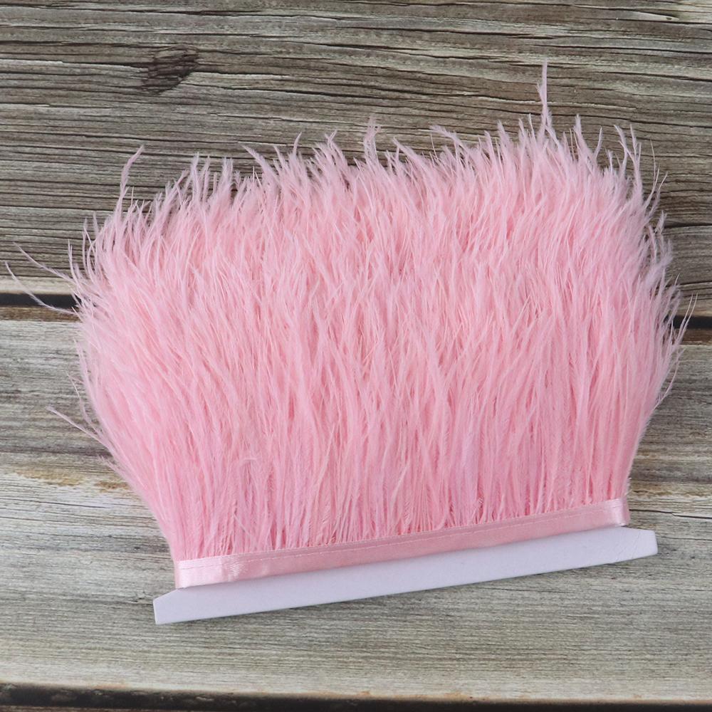 10 Meters Fluffy Colored Ostrich Feather Trim Ribbon 8-10Cm Natural Plumes Sewing Trimmings For Dress Clothing Decoration Crafts
