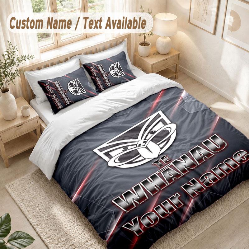 Custom Name Bedding Set 3 PiecesWigan Warriors Print Duvet Cover + 2 Pillowcases Soft Bed Decor