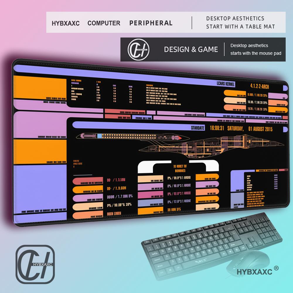 HYBXAXC Starship Blueprint Pad Desk Pad MousePad Gamer Computer Cabinet Star Trek Game Accessories Keyboard Anime Extended Large