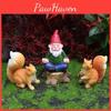 Resin Micro Scene Ornament Dwarf And Squirrel For Garden Decor Display Indoor