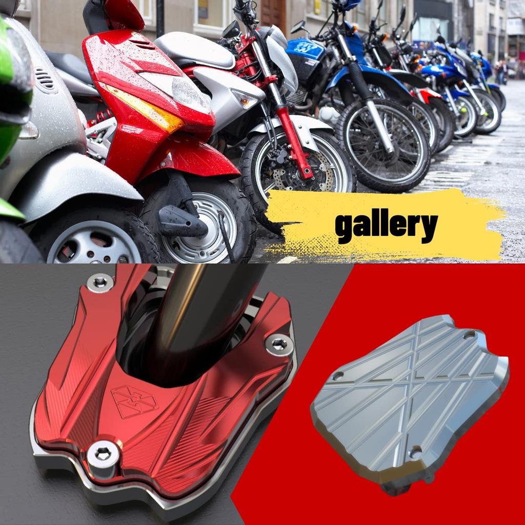 Muchas sonrisas Honda Motorcycle Side Stand Plate Wide Type CBR250R CB400SF CB650R Fall Prevention (Titanium Blue)