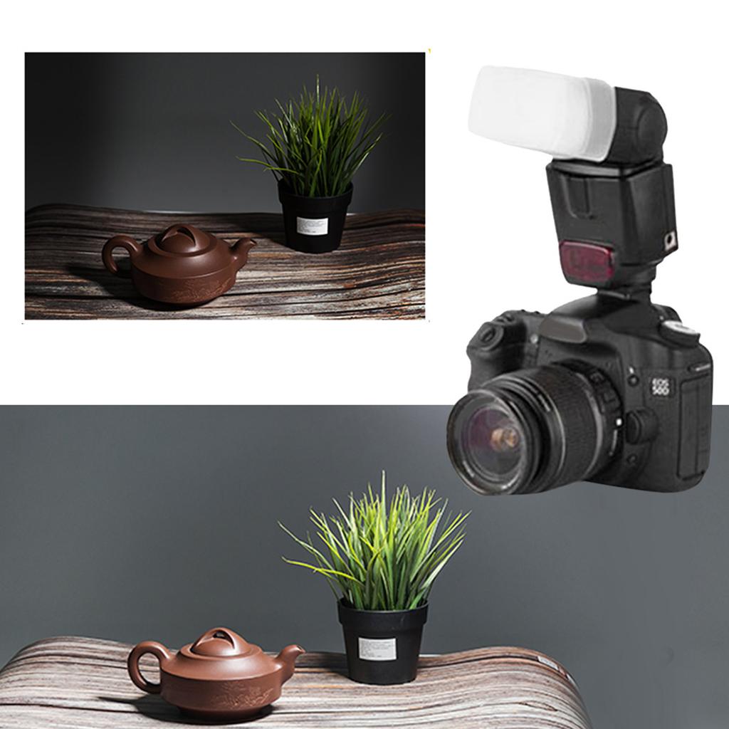 3Pcs Mini Digital Camera Flash Bounce Diffusers Softbox Fit for Canon 580EX Top Flash White