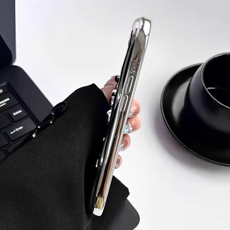Электроplated Чехол-сердечко для собаки на iPhone 17 Pro Max - Точные вырезы, Полное покрытие, Защита от падений, Цепочка Apple 16 в комплекте