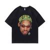 The Worm Dennis Rodman Big Face Graphic T-shirt Men Women Hip Hop Oversized Basketball Boys T Shirts Unisex Vintage Casual Tees