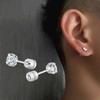 1 Piece Medical Stainless Steel Crystal Zircon Ear Studs Earrings Tragus Cartilage Hypoallergenic Screws Piercing Zircon