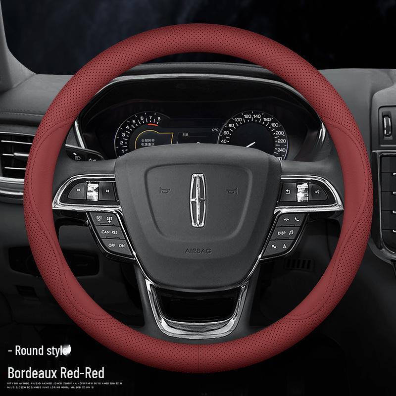 Чехол на руль из натуральной кожи Four Seasons для Lincoln Z, Adventure, Navigator, MKZ, Aviator, MKC, Continental, MKX