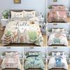 Cartoon Animal Rabbit Duvet Cover Bedding Set 3D Printed Quilt Cover for Bedroom King Queen Full Polyester Bedclothes Home Decor