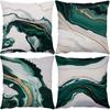 Green Marble Texture Pillowcase Polyester Sofa Chair Waist Pillow Cushion Set 45x45cm Bedroom Room Light Luxury Home Decoration