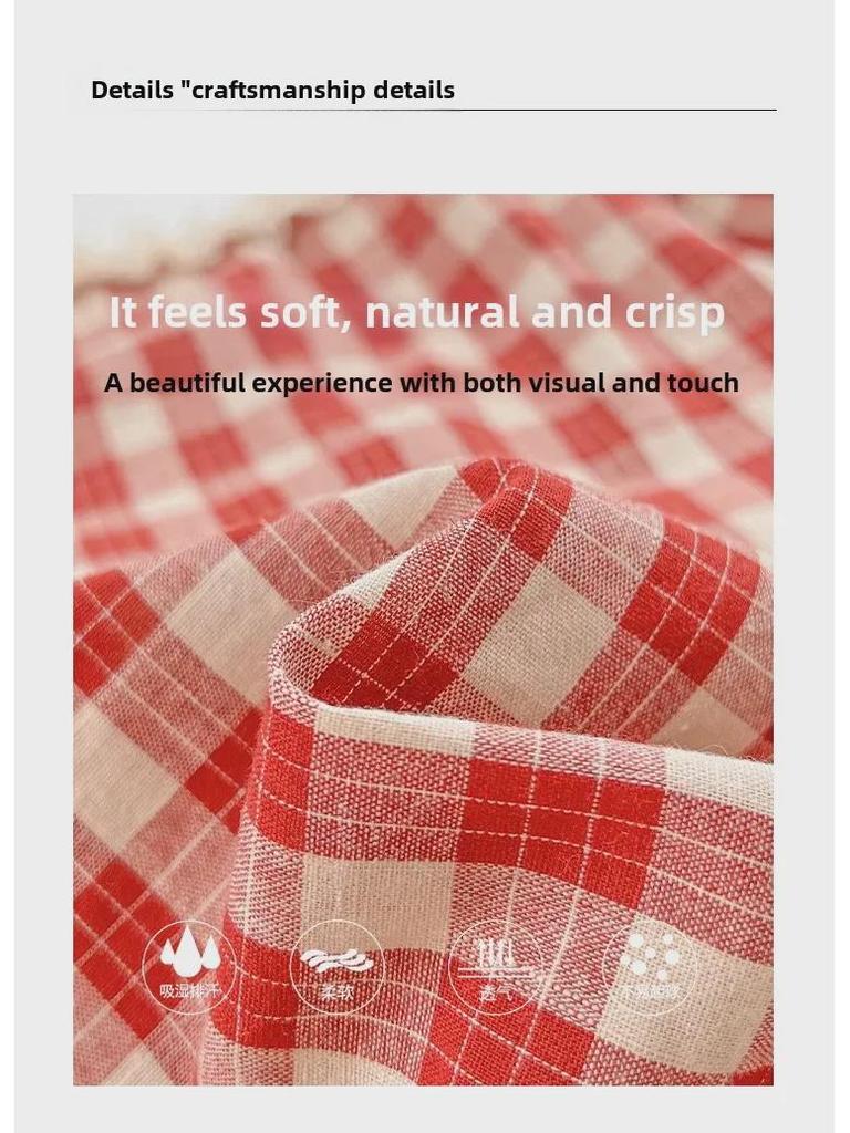 Женский топ 2023 года в французскую клетку со шнуровкой и оборками с квадратным вырезом