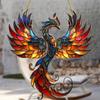 2D Aurora Phoenix Acrylic Light Catcher Solar Catcher Hanging Home Decor Auspicious Phoenix Theme Bedroom Garden Gift
