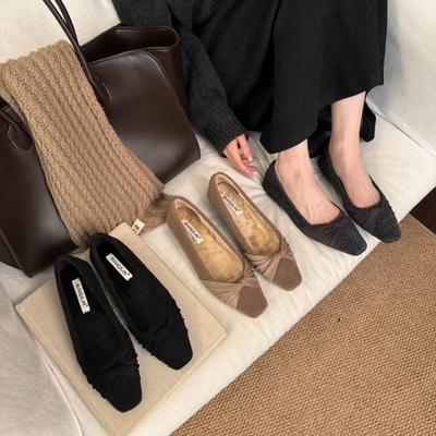 Остин Туфли-лодочки с неглубоким вырезом Женские 2025 Новые Летние Французские На низком каблуке Маленькие кожаные туфли с юбкой Туфли-лодочки Мэри Джейн