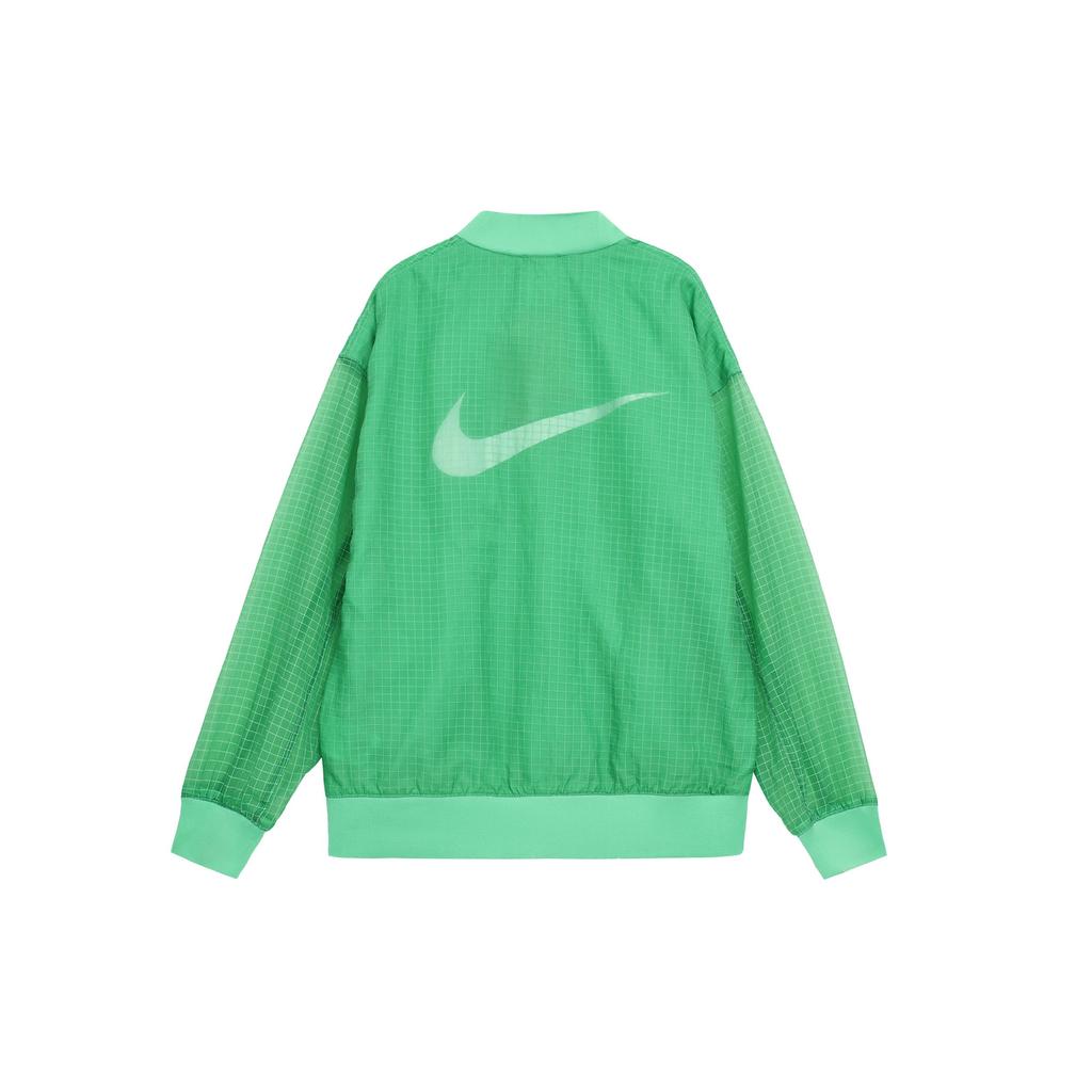 Nike Однотонная ветровка с бейсбольным воротником, женская куртка, зеленая DV7973-363