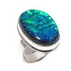 Natural Blue Triplet Opal 925 Sterling Silver Jewelry Ring Size 8.5 V7d71