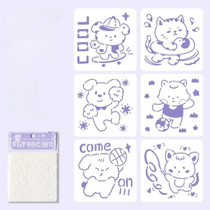 6 шт./набор цветочных трафаретов-бабочек для настенного скрапбукинга, небольшой креативный дизайн, декор своими руками, трафареты для живописи и декора