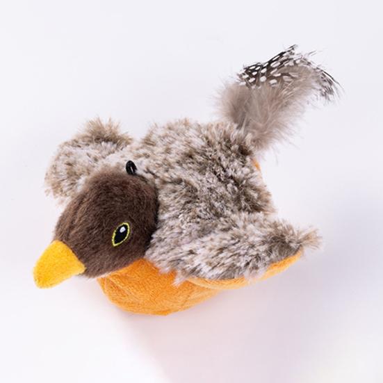 Интерактивная плюшевая игрушка для кошек-птиц, перезаряжаемая через USB, хлопающая щебечущая птица, активируемая прикосновением, электрическая имитация животных для домашних кошек