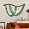 Handmade Bohemian Hanging Tapestry Gradient Green To White Cotton Woven Tassel Tapestry Living Room Bedroom Wall Art Decoration