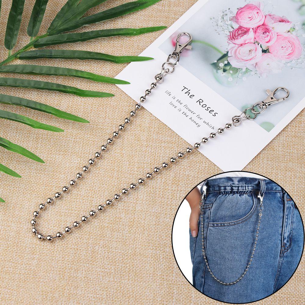 Fashion Punk Ball Metal Wallet Belt Chain Men Key Ring Trousers Chain Keychain