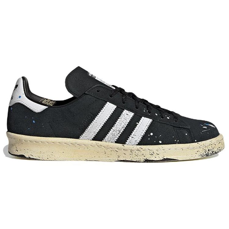 COOK x adidas Campus 80 Paint Splatter - Черные Унисекс Кроссовки Core-Black Footwear-White Chalk GY7006