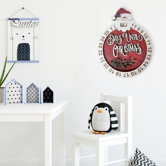 Рождественский адвент-календарь, праздничный деревянный календарь обратного отсчета Санта-Клауса для украшения дома для отдыха